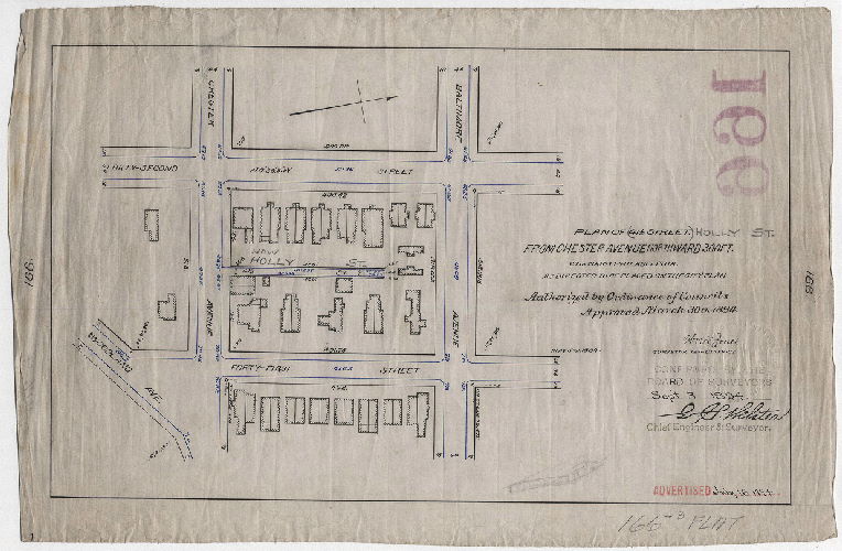 Plan, Plan of 41-1/2 Street (Holly St.) from Chester Avenue northward 300 ft., 27th Ward Philadelphia, as directed to be placed on the City Plan [Ordinance March 30, 1894; confirmed Sept. 3, 1894]