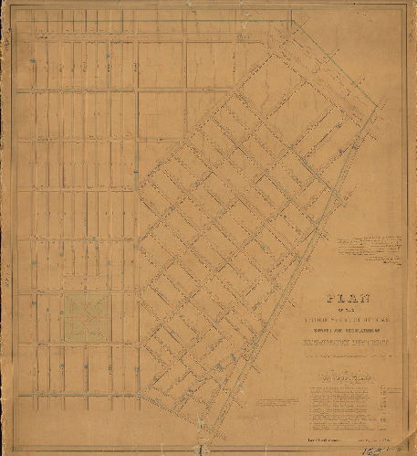Plan, Plan of the Third Section of the survey and regulation of Kensington District approved by the Board of Commissioners May 17, 1852, revised and returned 1852, by James P. Davis.