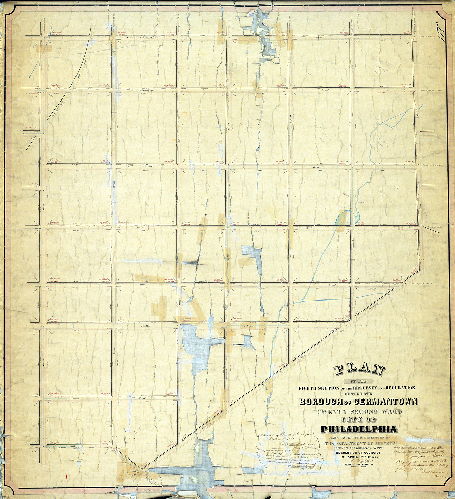 Plan (alternate image), Plan of the Eighth Section of the resurvey and regulation of the late Borough of Germantown, Twenty-second Ward, City of Philadelphia [Resolution April 17, 1856; approved Oct. 21, 1861; confirmed by Court June 4, 1862]