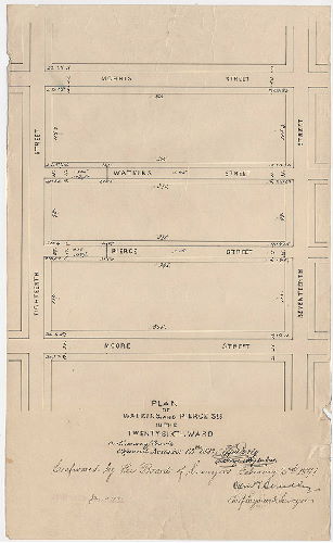 Plan, Plan of Watkins and Pierce Sts. In the Twenty-sixth Ward. [Ordinance Nov. 12, 1890; confirmed Feb. 2, 1891]