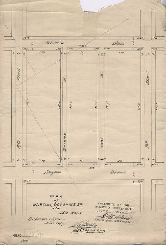 Plan, Plan of Ward and Dorrance Sts. In the 26th Ward [Ordinance June 26, 1891; confirmed Aug. 1, 1892]
