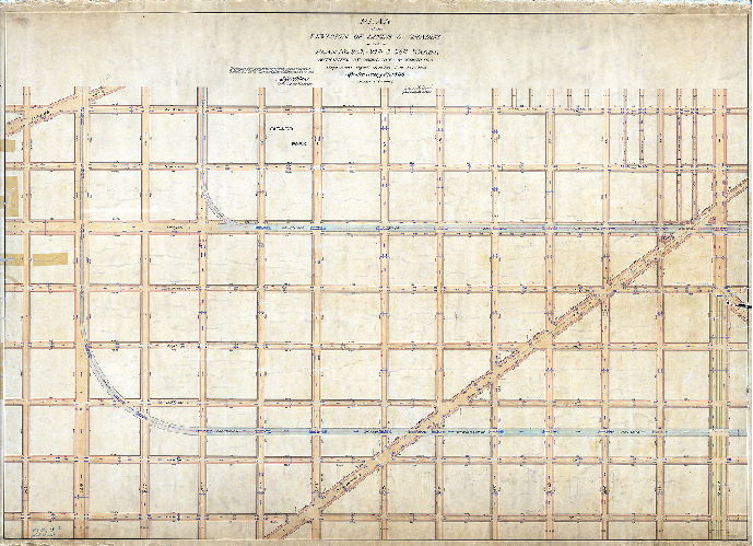 Plan (alternate image), Plan of the revision of lines & grades on Plan No. 20, 26th & 36th Wards. [Ordinances April 4, 1894, Dec. 28, 1895 and Jan. 17, 1898; confirmed July 1, 1901]