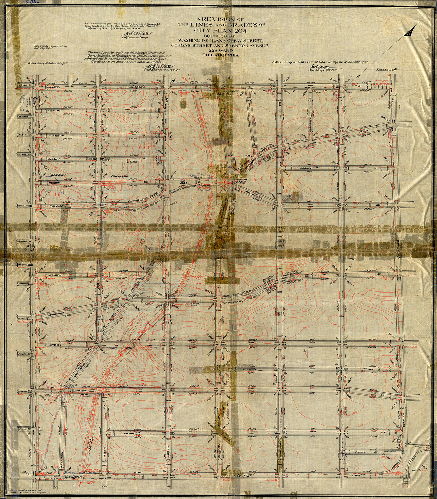 Plan, A revision of the lines and grades of City Plan 204 bounded by Washington Lane, Chew Street, Gorgas Street and Stenton Avenue 22d Ward. Topography copied from old city plan. [Ordinance June 23, 1905; confirmed 1905 and 1906]