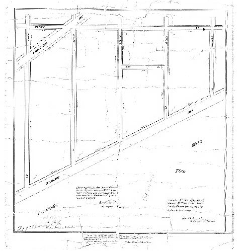 Plan, Plan striking Ash Street…in the First Ward, from the City Plan