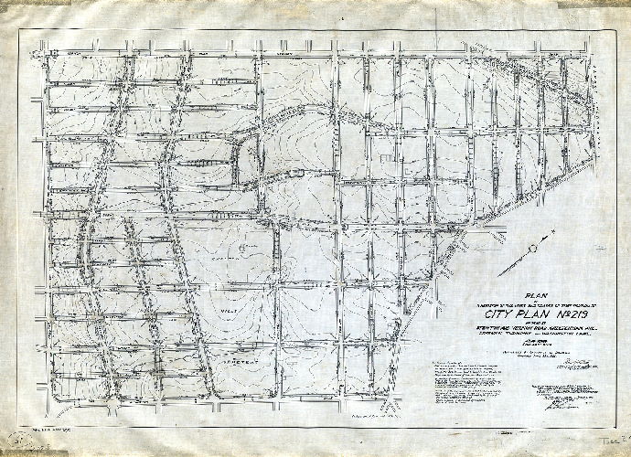 Plan, Plan of a revision of the lines and grades of that portion of City Plan No 219 bounded by Stenton Ave., Vernon Road, Cheltenham Ave., Limekiln Turnpike and Washington Lane. 42nd Ward Philadelphia [Ordinance July 23, 1905; confirmed on several dates, 1919 to 1924]