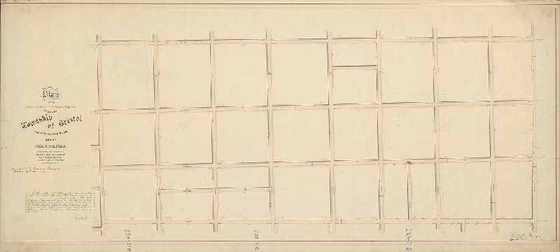 Plan, Plan of the Seventh Section of the survey and regulation of the late Township of Bristol, Twenty-second Ward, City of Philadelphia. [Resolution March 23, 1867; approved Board of Surveyors Oct. 19, 1868]