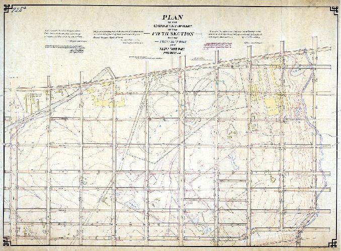 Plan, Plan of the revision of lines and grades of the Fifth Section of the Twenty-fifth Ward, now Thirty-third Ward, Philadelphia. [Ordinance June 23, 1884; confirmed 1890 to 1901]