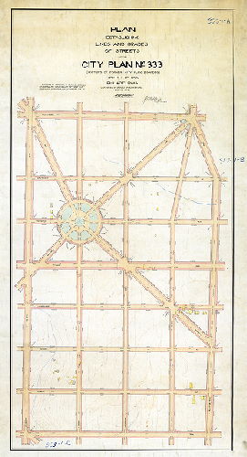 Plan, Plan establishing lines and grades of streets upon City Plan No. 333 (portions of former City Plans 259 and 315), Thirty-fifth Ward Philadelphia [Ordinances 1877, 1902 and 1908; confirmed June 28, 1909]