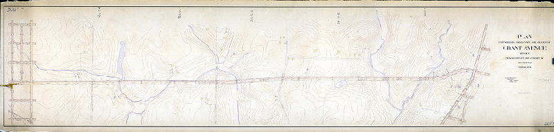 Plan (alternate image), Plan for widening and revising the grades of Grant Avenue from Frankford Avenue to Starkey Street, 35th Ward, Philadelphia. [Ordinance March 31, 1903; survey returned May 17, 1907; confirmed Nov. 4, 1907]