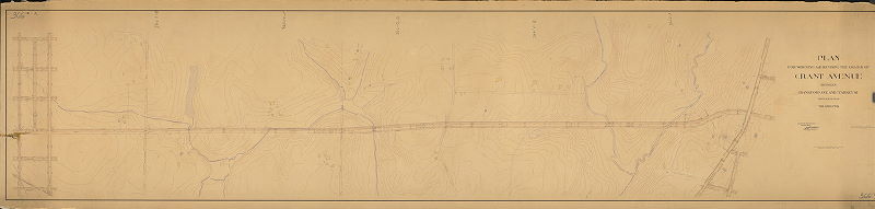 Plan, Plan for widening and revising the grades of Grant Avenue from Frankford Avenue to Starkey Street, 35th Ward, Philadelphia. [Ordinance March 31, 1903; survey returned May 17, 1907; confirmed Nov. 4, 1907]