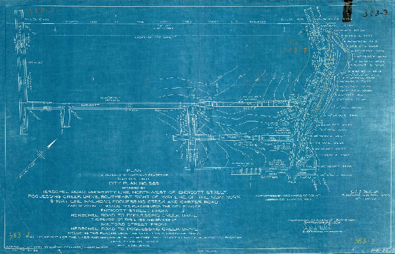 Plan, Plan to revise the lines and grades of that portion of City Plan No. 383 bounded by Herschel Road … Endicott Street, Poquessing Creek Drive … New York Short Line Railroad, Poquessing Creek and Carter Road … Thirty-fifth Ward, Philadelphia [Ordinance May 22, 1954; confirmed Sept. 20, 1954. Originally numbered P-31-56]
