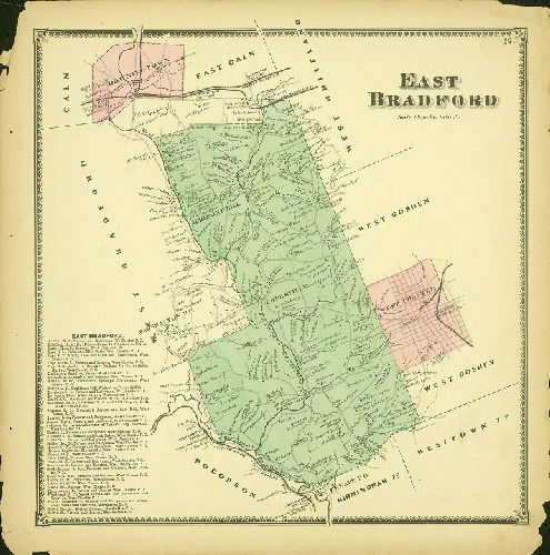 Plate 19: East Bradford, Atlas of Chester County, Pennsylvania