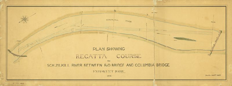 Plan Showing Regatta Course--Between B+O and Columbia Avenue Bridges