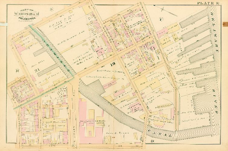 Plate E, Atlas of the City of Philadelphia. Volume 4