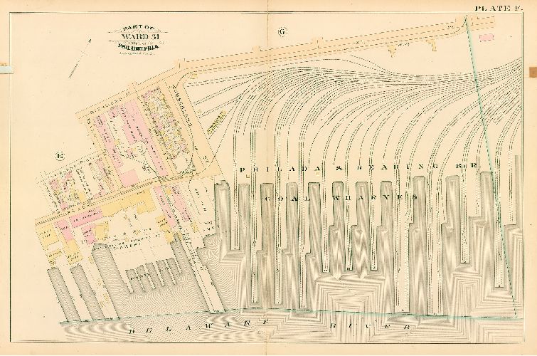 Plate F, Atlas of the City of Philadelphia. Volume 4