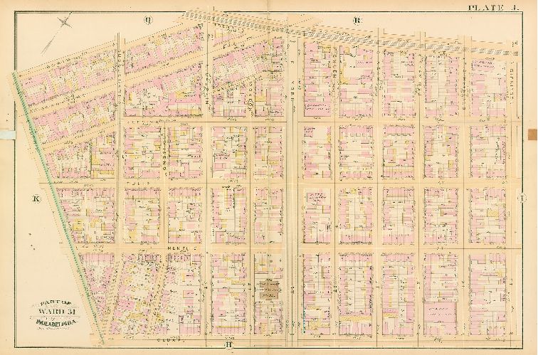 Plate J, Atlas of the City of Philadelphia. Volume 4