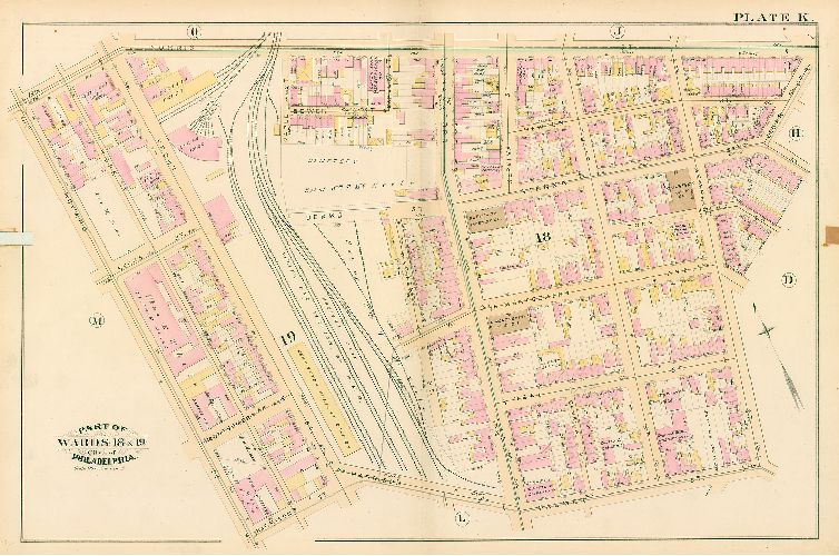 Plate K, Atlas of the City of Philadelphia. Volume 4