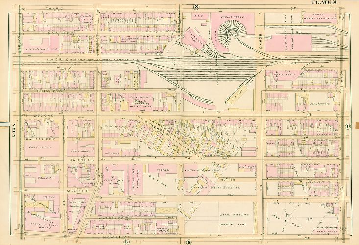 Plate M, Atlas of the City of Philadelphia. Volume 4