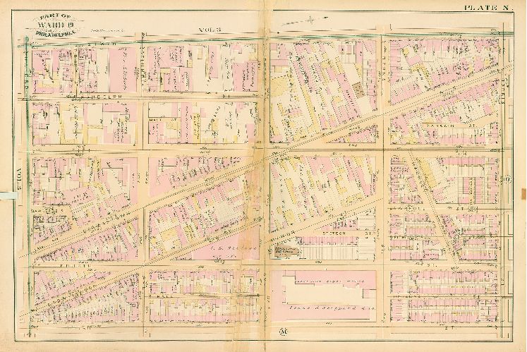 Plate N, Atlas of the City of Philadelphia. Volume 4