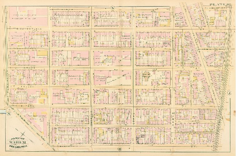 Plate R, Atlas of the City of Philadelphia. Volume 4