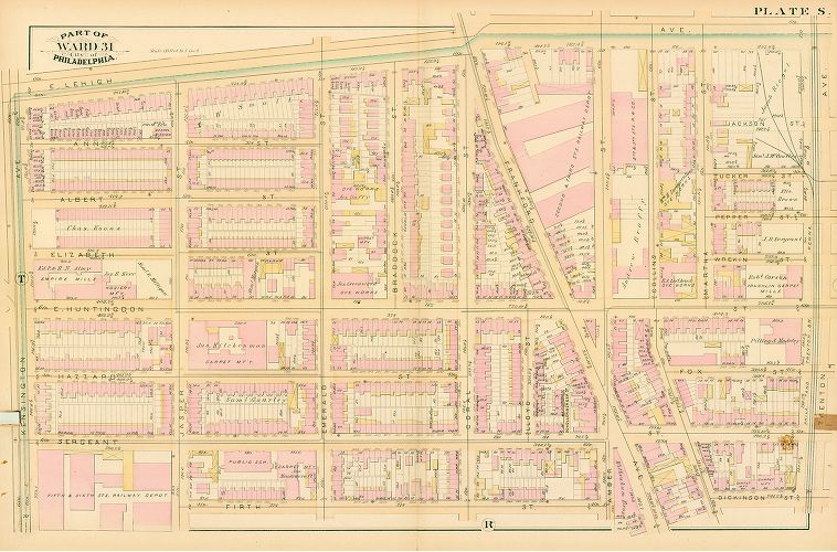 Plate S, Atlas of the City of Philadelphia. Volume 4