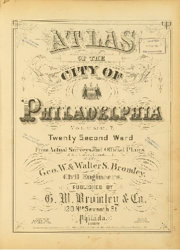 Title Page, Atlas of the City of Philadelphia. Volume 7