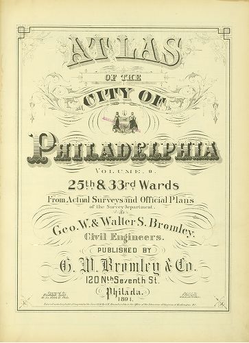 Title Page, Atlas of the City of Philadelphia. Volume 9