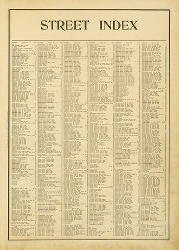 Street Index 1, Atlas of the City of Philadelphia