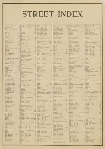 Street Index A, Atlas of the City of Philadelphia