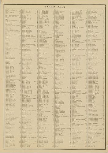 Street Index B, Atlas of the City of Philadelphia