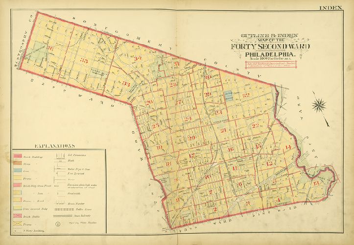 Map Index, Atlas of the City of Philadelphia. 42nd Ward