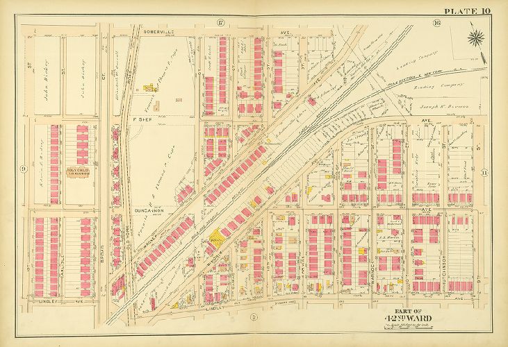 Plate 10, Atlas of the City of Philadelphia. 42nd Ward