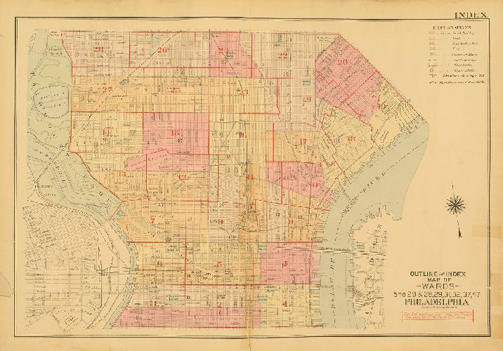 Index Map, Atlas of the City of Philadelphia (Central)