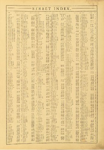 Street Index, Atlas of the City of Philadelphia - North Phila.