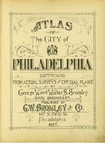 Title Page, Atlas of the City of Philadelphia