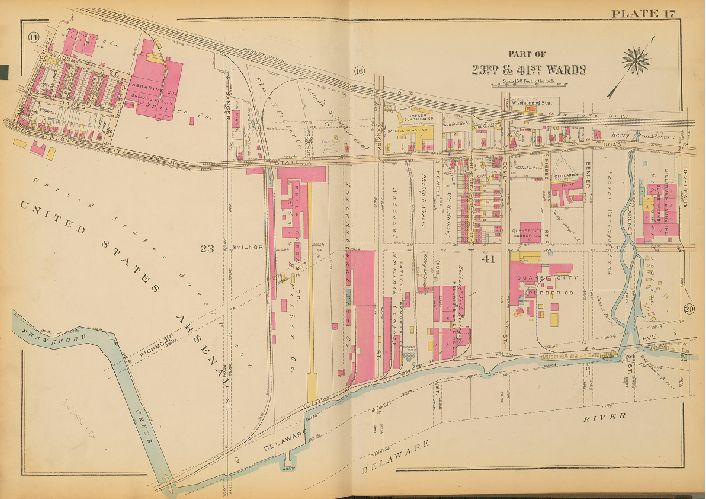 Plate 17, Atlas of the City of Philadelphia. 23rd & 41st Wards