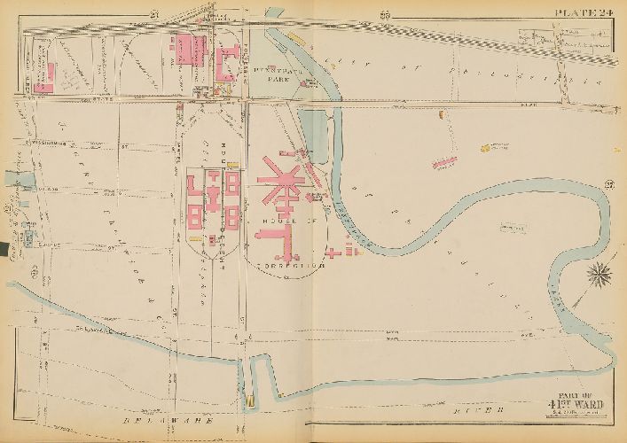Plate 24, Atlas of the City of Philadelphia. 23rd & 41st Wards