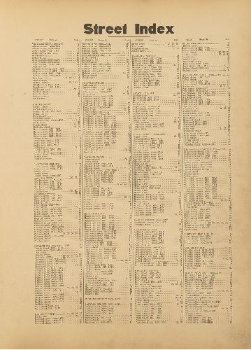 Street Index, Atlas of the City of Philadelphia. 23rd & 41st Wards