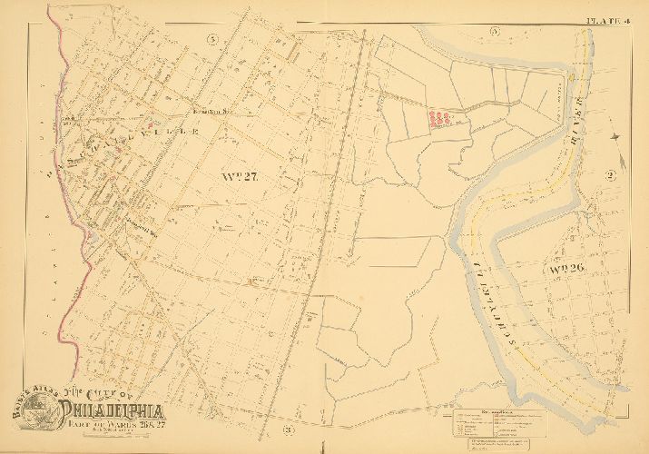 Plate 4, Baist's Atlas of the City of Philadelphia, Penna.