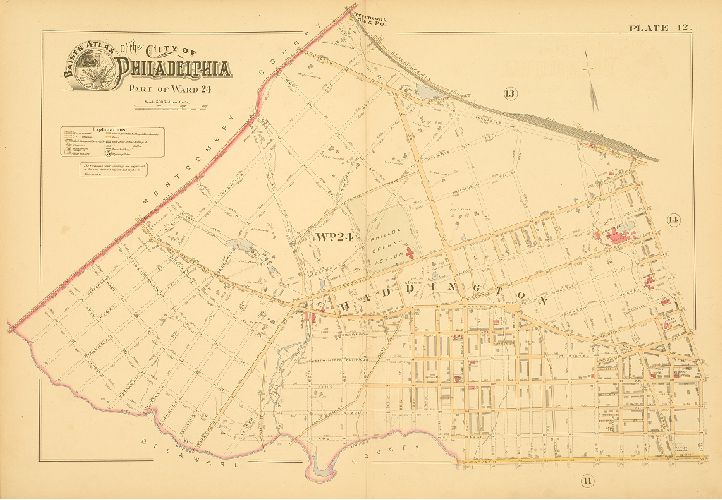 Plate 12, Baist's Atlas of the City of Philadelphia, Penna.