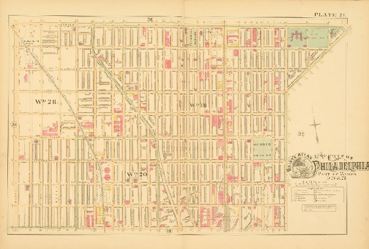 Plate 21, Baist's Atlas of the City of Philadelphia, Penna.