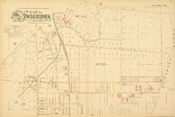 Plate 24, Baist's Atlas of the City of Philadelphia, Penna.