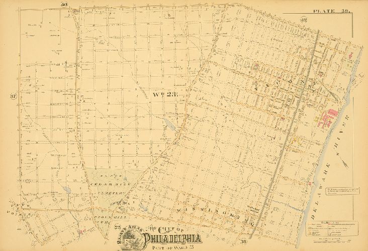 Plate 39, Baist's Atlas of the City of Philadelphia, Penna.