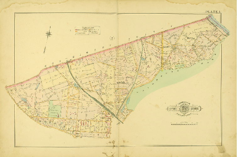 Plate 1, Baist's Atlas of the Properties in the Northwest Suburbs of Philadelphia