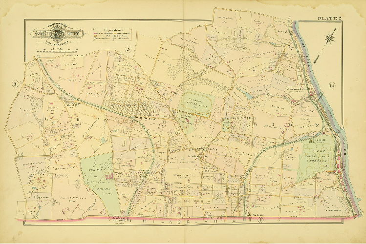 Plate 2, Baist's Atlas of the Properties in the Northwest Suburbs of Philadelphia
