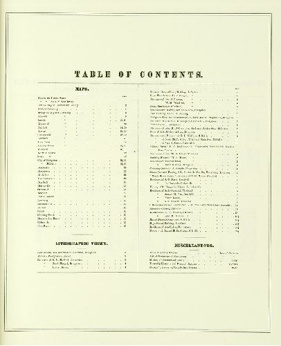 Contents, Combination Atlas Map of Cumberland County, New Jersey