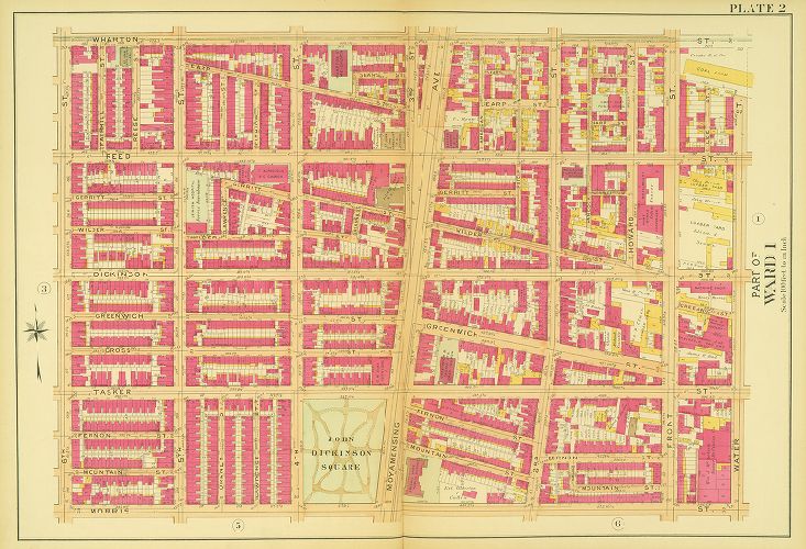 Plate 2, Atlas of the 1st and 39th Wards of the City of Philadelphia