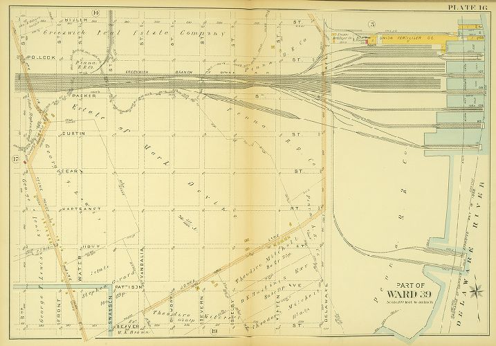 Plate 16, Atlas of the 1st and 39th Wards of the City of Philadelphia