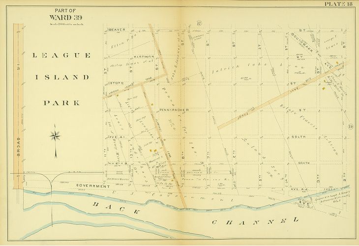 Plate 18, Atlas of the 1st and 39th Wards of the City of Philadelphia