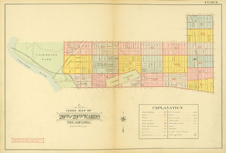 Map Index, Atlas of the 20th and 29th Wards of the City of Philadelphia